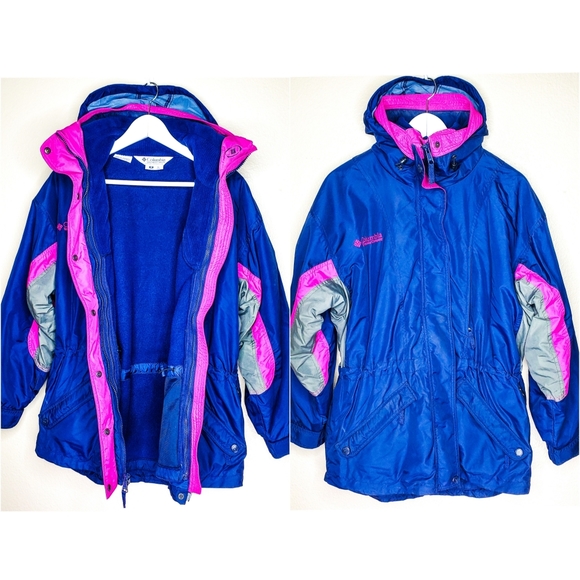 Columbia Long's Peak Retro Fleece Ski Snow Winter Jacket Violet Pink Vintage 80s - Picture 16 of 16